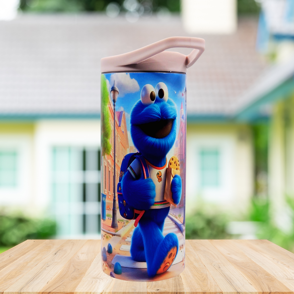 15 oz kids tumbler with handle lid and splash-proof lid