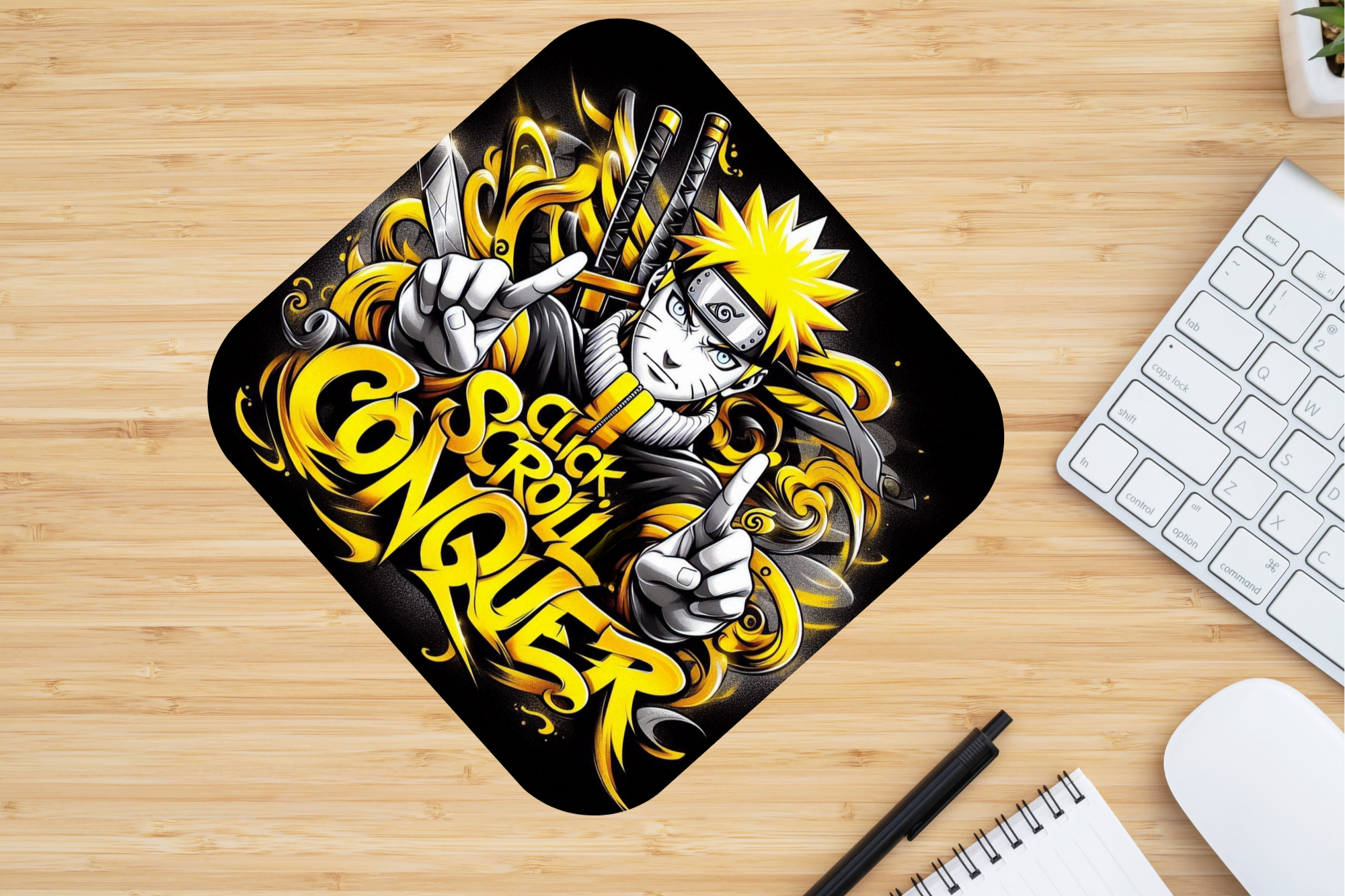 Naruto "Click, Scroll, Conquer" Mousepad