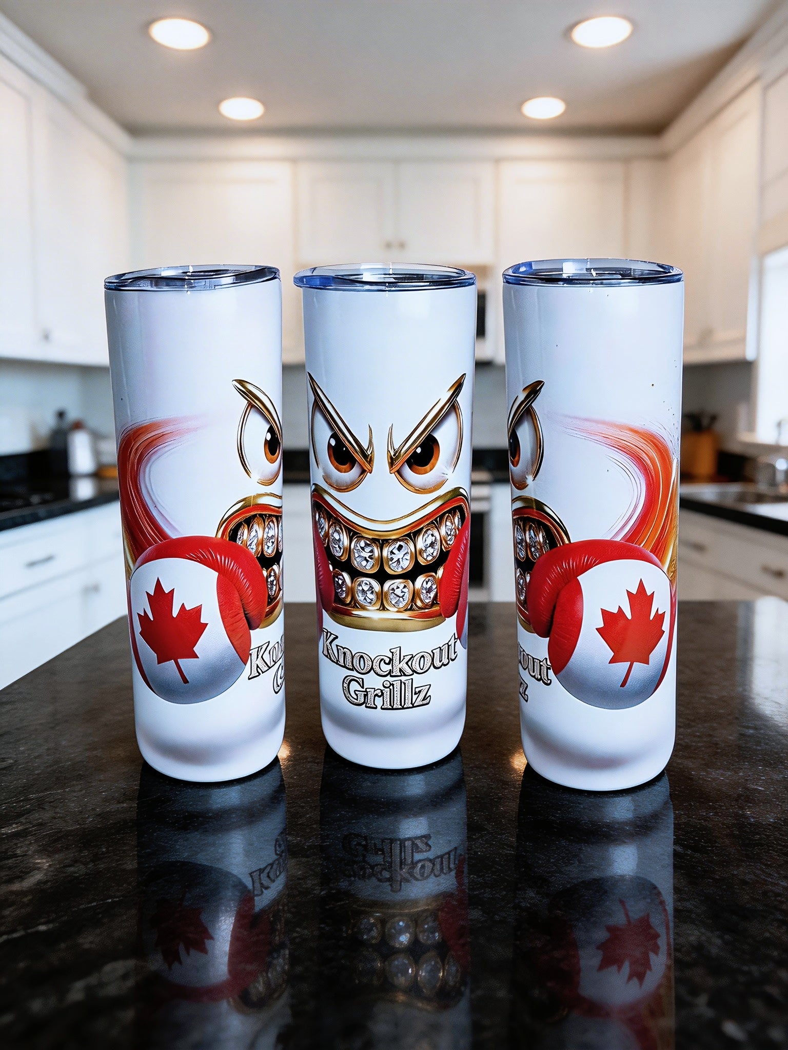 Knockout Grillz – Canada Flag Boxing Edition 20oz Skinny Tumbler