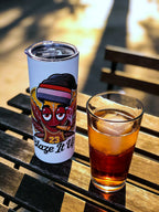 Blaze It Up “23” Hoops Edition 20oz Straight Skinny Tumbler – Stainless Steel + Metal Straw