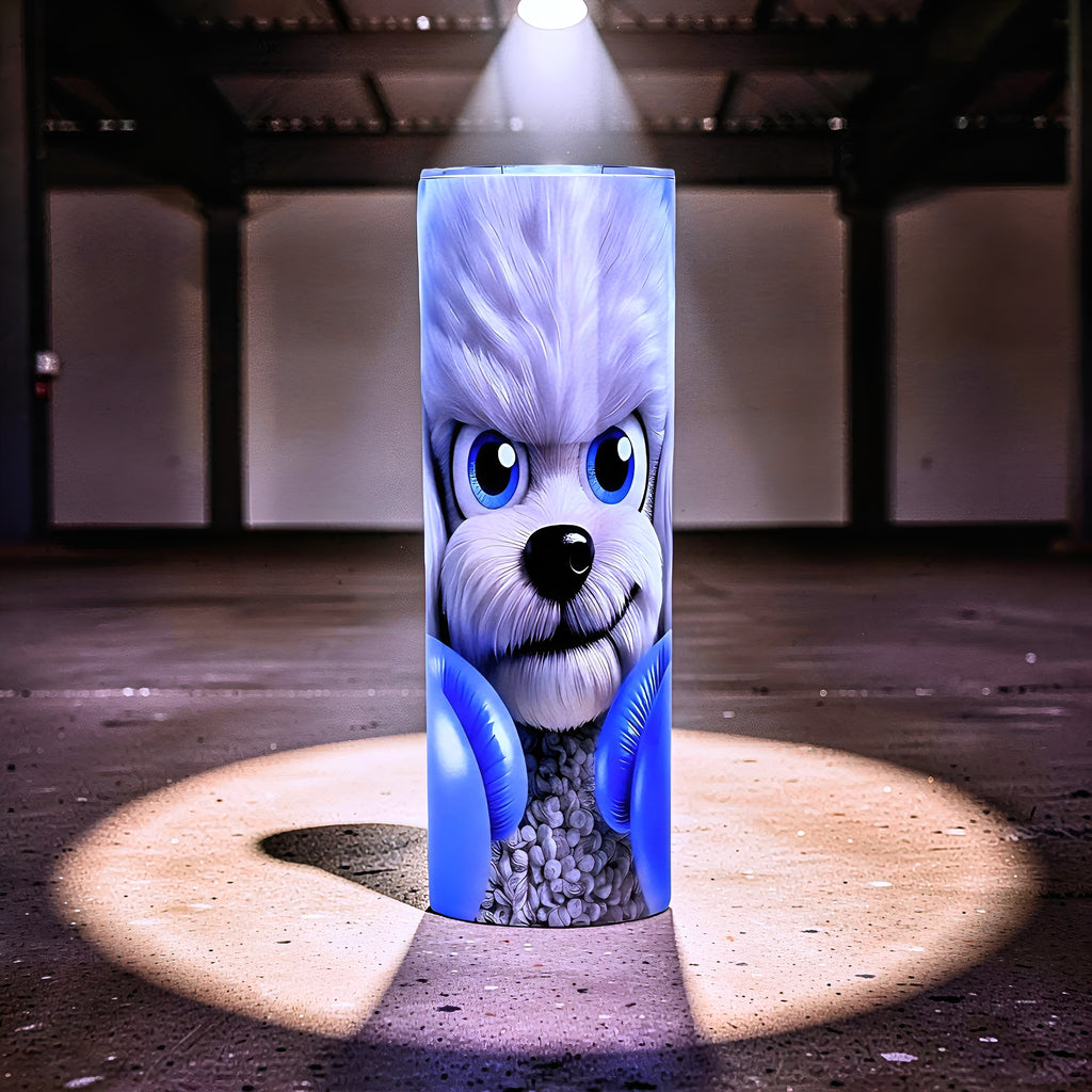 20oz Blue boxer poodle tumbler