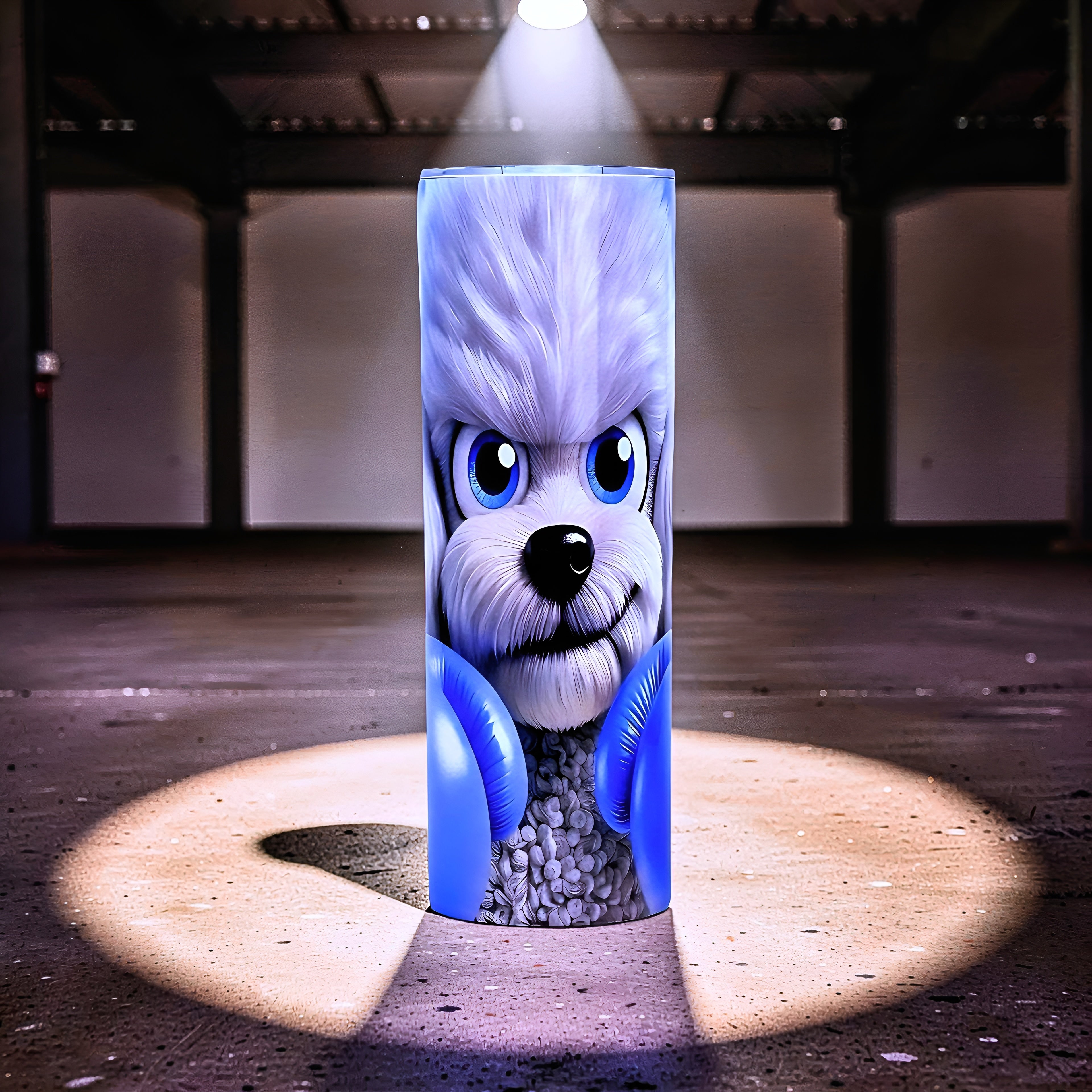20oz Blue boxer poodle tumbler