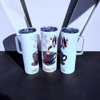 Blazing Hot Coffee 20oz Handled Skinny Tumbler – Anime Fire Spirit Design | MpressPrintz
