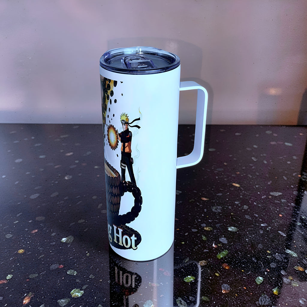 Blazing Hot Coffee 20oz Handled Skinny Tumbler – Ninja Energy Anime Design | MpressPrintz