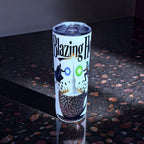 Blazing Hot Coffee 20oz Handled Skinny Tumbler – Hero vs Villain Energy Design | MpressPrintz