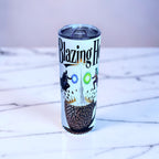 Blazing Hot Coffee 20oz Handled Skinny Tumbler – Hero vs Villain Energy Design | MpressPrintz