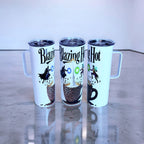 Blazing Hot Coffee 20oz Handled Skinny Tumbler – Hero vs Villain Energy Design | MpressPrintz
