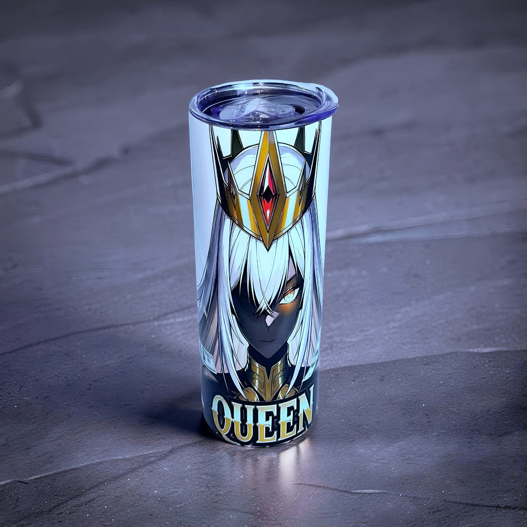 Queen Royal Crown 20oz Skinny Tumbler – Luxury Anime Goddess Design | MpressPrintz