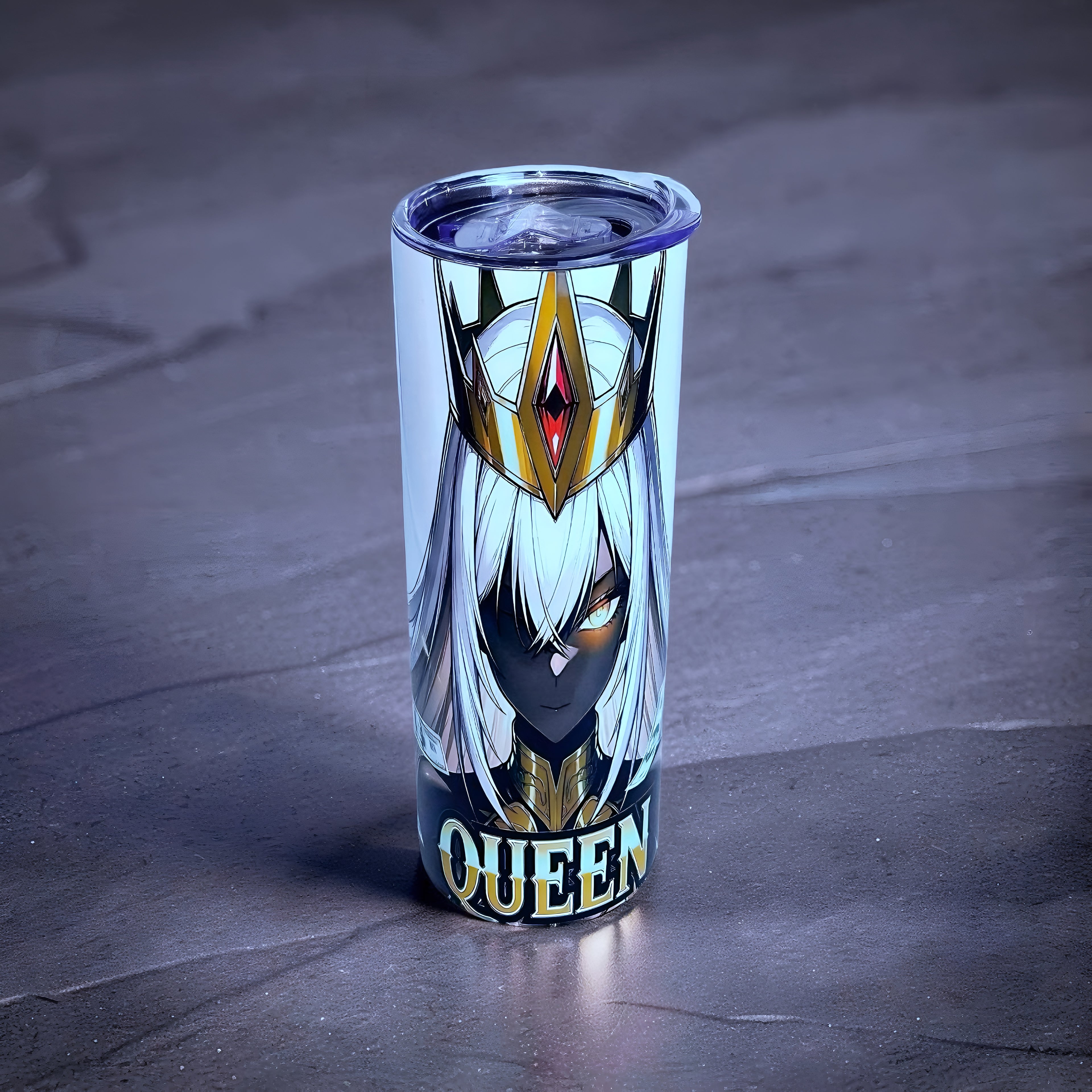 Queen Royal Crown 20oz Skinny Tumbler – Luxury Anime Goddess Design | MpressPrintz