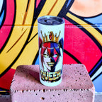 Chaos Queen Crown 20oz Skinny Tumbler – Split Face Anime Villain Design | MpressPrintz