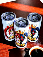Chaos Queen Crown 20oz Skinny Tumbler – Split Face Anime Villain Design | MpressPrintz