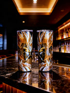 Golden Power Warrior 20oz Skinny Tumbler – Anime Energy Aura Design + Metal Straw | MpressPrintz