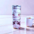Pink Blossom Warrior – Anime Inspired 20oz Skinny Tumbler | Soft Hero Aesthetic |