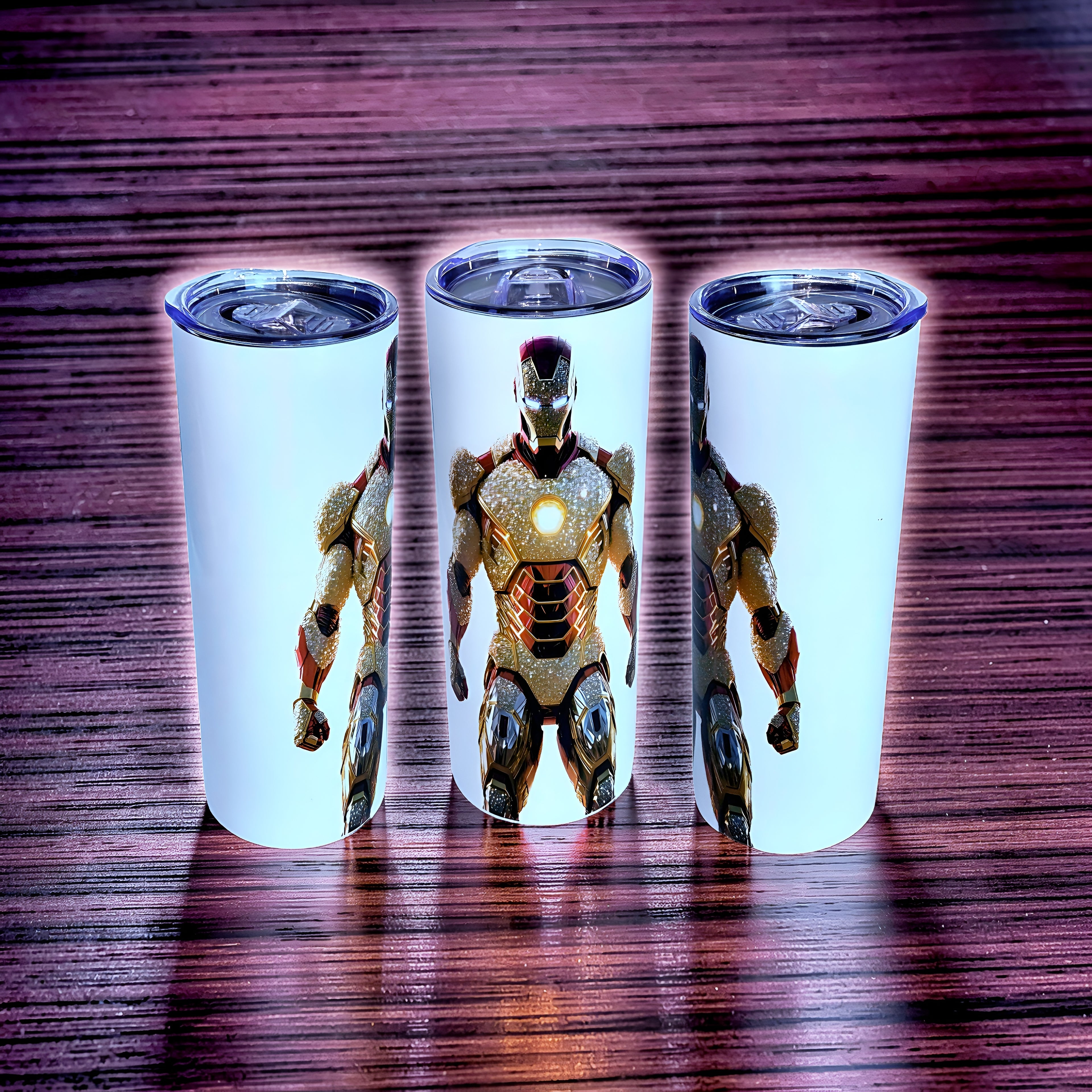Diamond Tech Hero 20oz Skinny Tumbler – Luxury Armor Energy Design | MpressPrintz