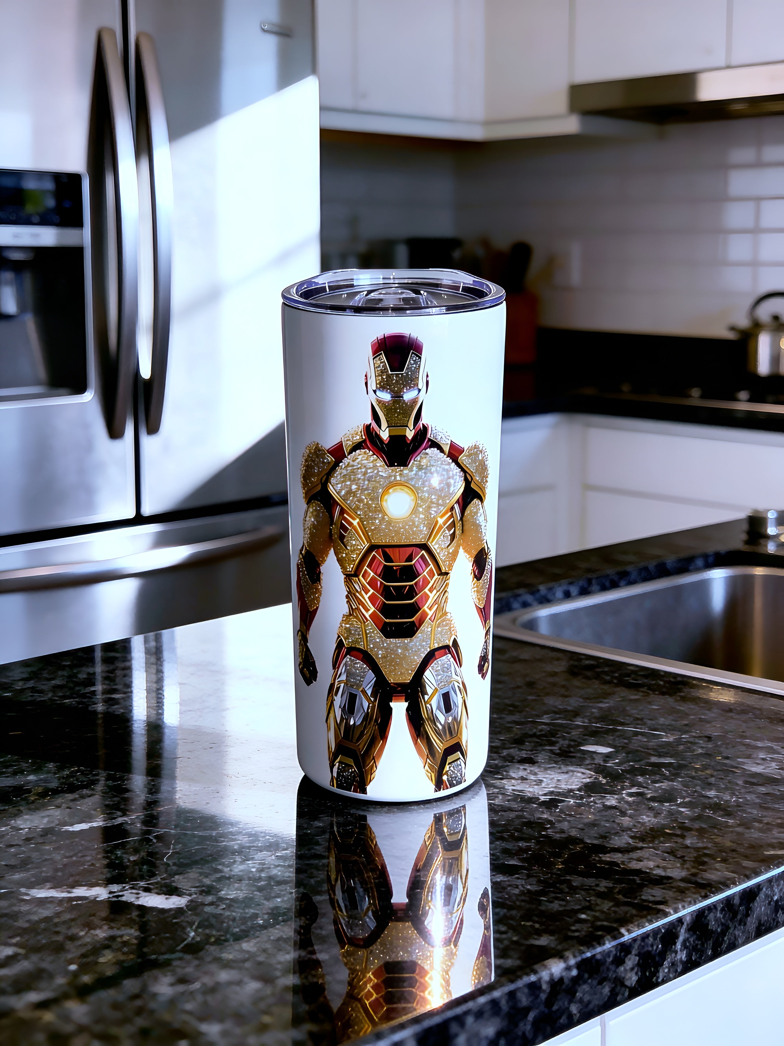 Diamond Tech Hero 20oz Skinny Tumbler – Luxury Armor Energy Design | MpressPrintz