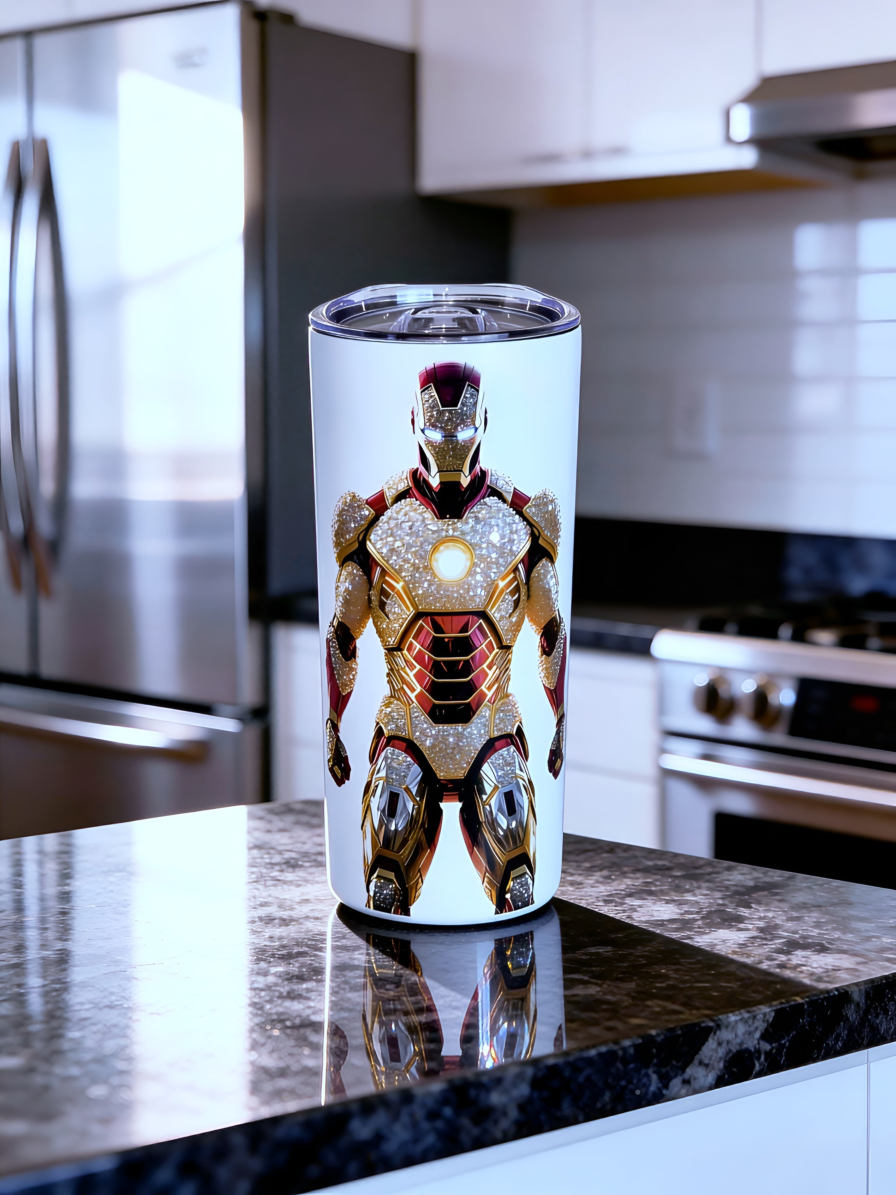 Diamond Tech Hero 20oz Skinny Tumbler – Luxury Armor Energy Design | MpressPrintz