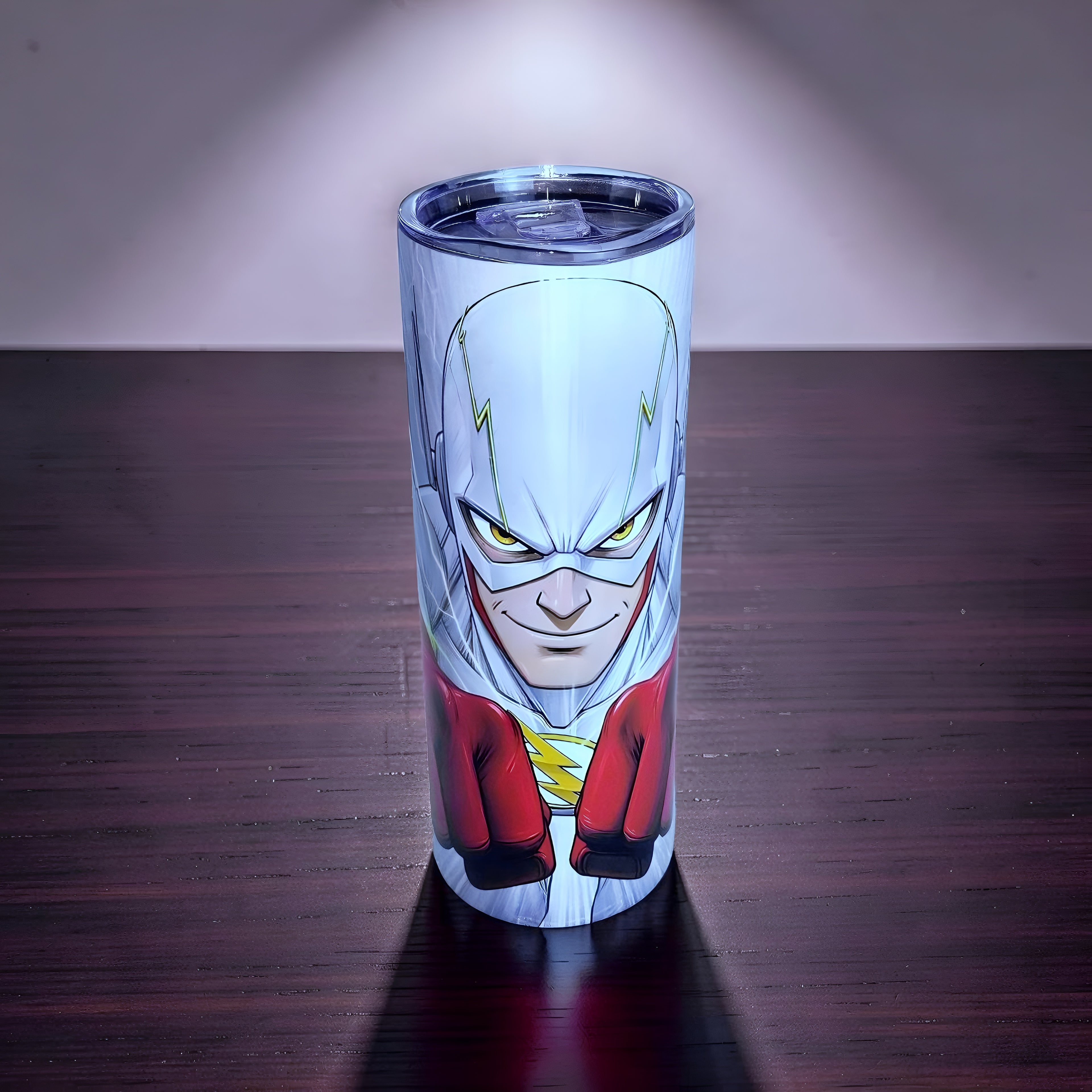 Speed Force Hero 20oz Skinny Tumbler – Lightning Energy Design + Metal Straw | MpressPrintz