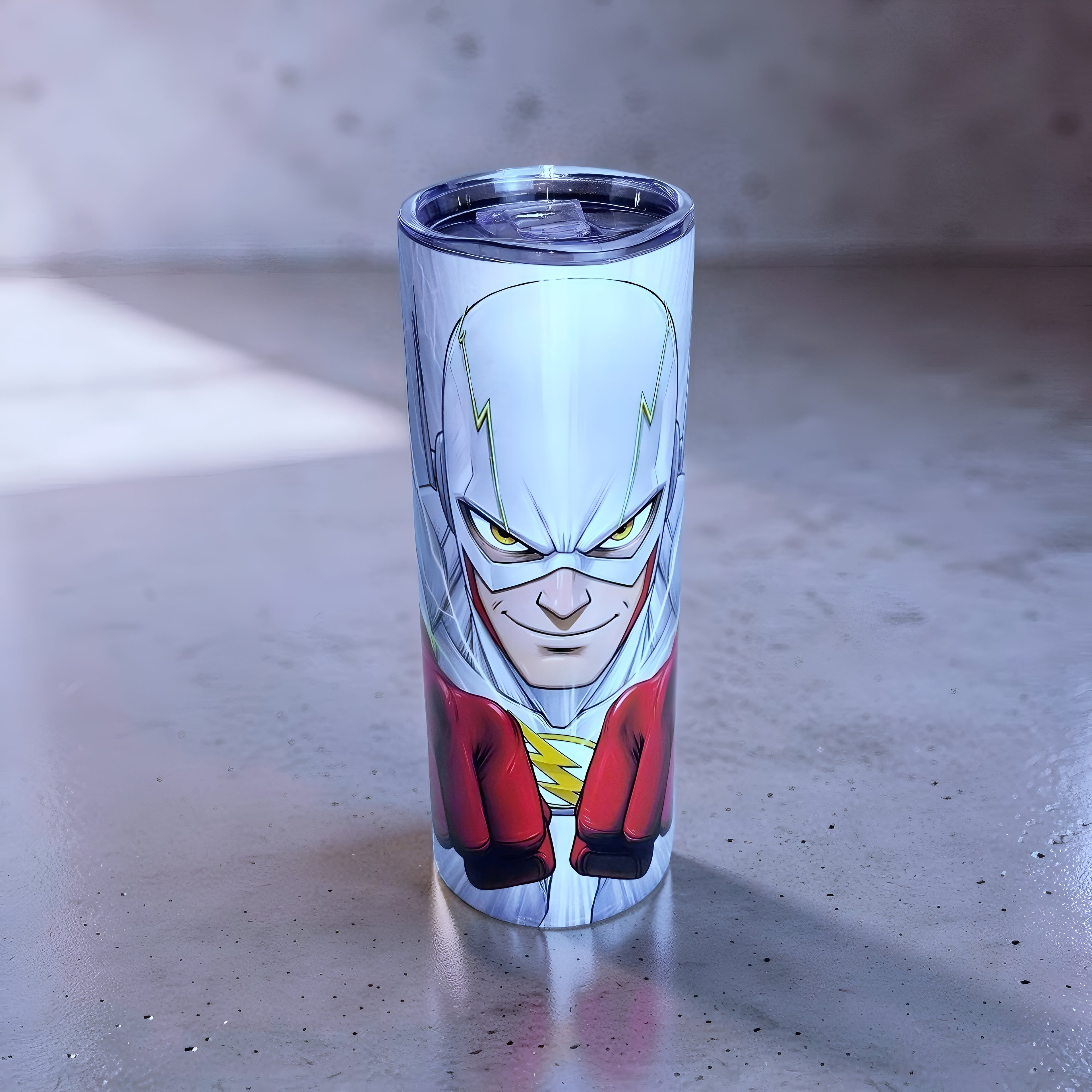 Speed Force Hero 20oz Skinny Tumbler – Lightning Energy Design + Metal Straw | MpressPrintz