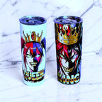 Chaos King & Queen 20oz Skinny Tumbler Set (2-Pack) – Dark Anime Crown Design + Metal Straws | MpressPrintz