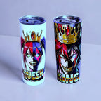 Chaos King & Queen 20oz Skinny Tumbler Set (2-Pack) – Dark Anime Crown Design + Metal Straws | MpressPrintz