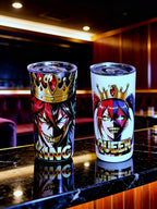 Chaos King & Queen 20oz Skinny Tumbler Set (2-Pack) – Dark Anime Crown Design + Metal Straws | MpressPrintz