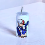 Anime Inspired 16oz Tumbler – Todoroki & Momo Inspired “Calm in Your Arms” Design + Stainless Steel Metal Straw | MpressPrintz