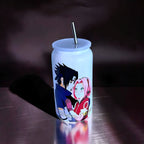 Anime Inspired 16oz Tumbler – Sasuke & Sakura Inspired “Even in Silence, I’m Yours” Design + Stainless Steel Metal Straw | MpressPrintz