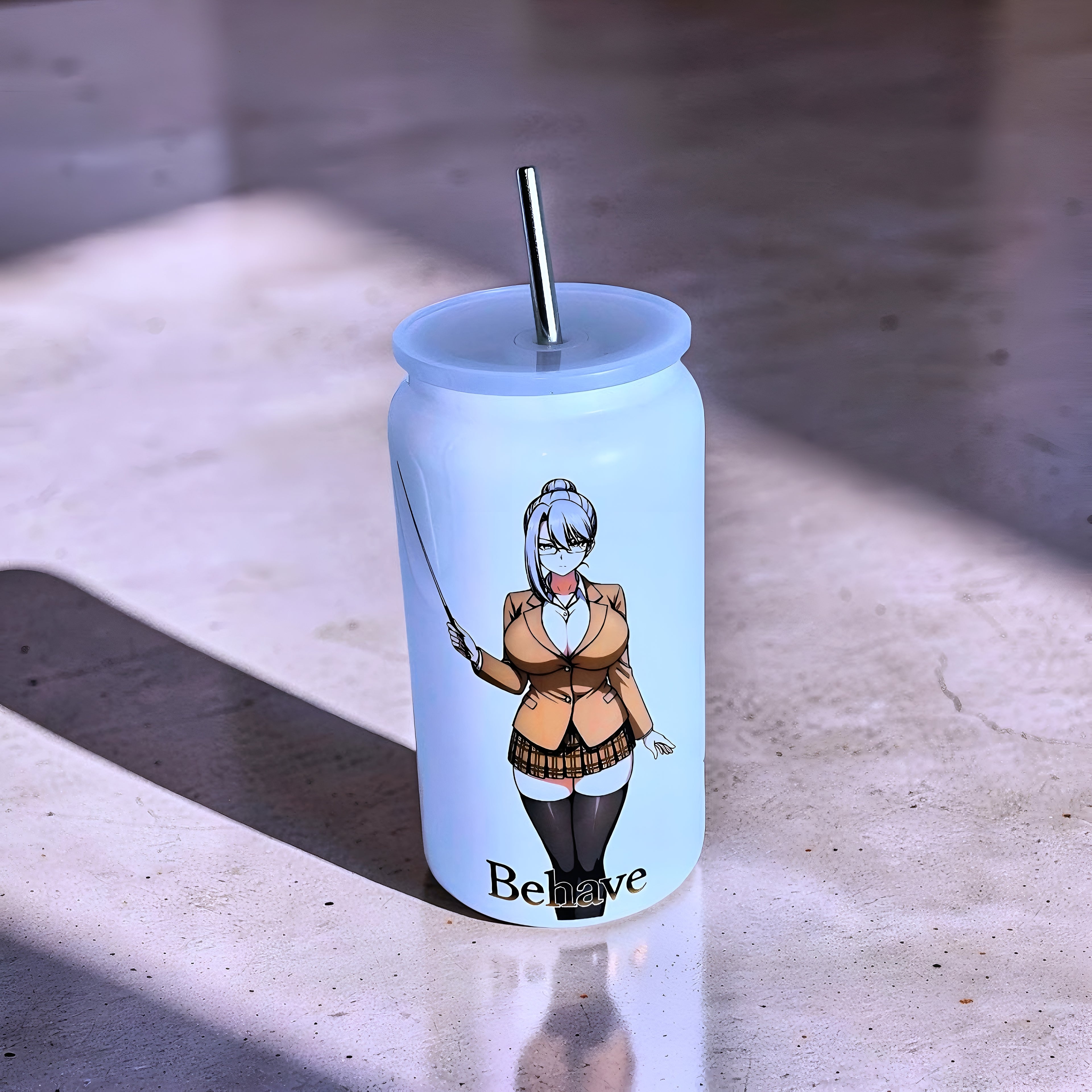 Anime Inspired 16oz Tumbler – Meiko & Kiyoshi Inspired “You’re Mine Now” Design + Stainless Steel Metal Straw | MpressPrintz