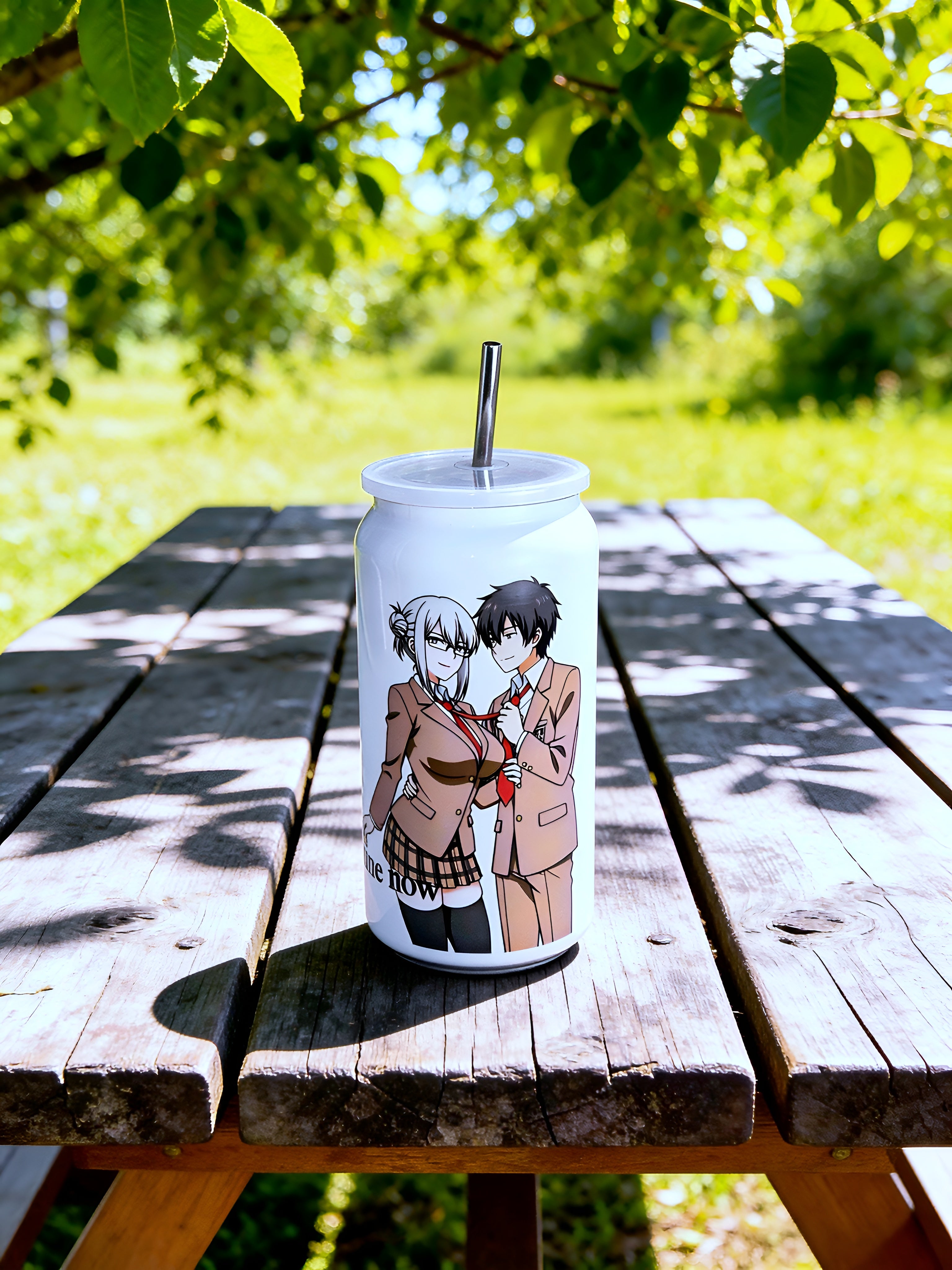 Anime Inspired 16oz Tumbler – Meiko & Kiyoshi Inspired “You’re Mine Now” Design + Stainless Steel Metal Straw | MpressPrintz