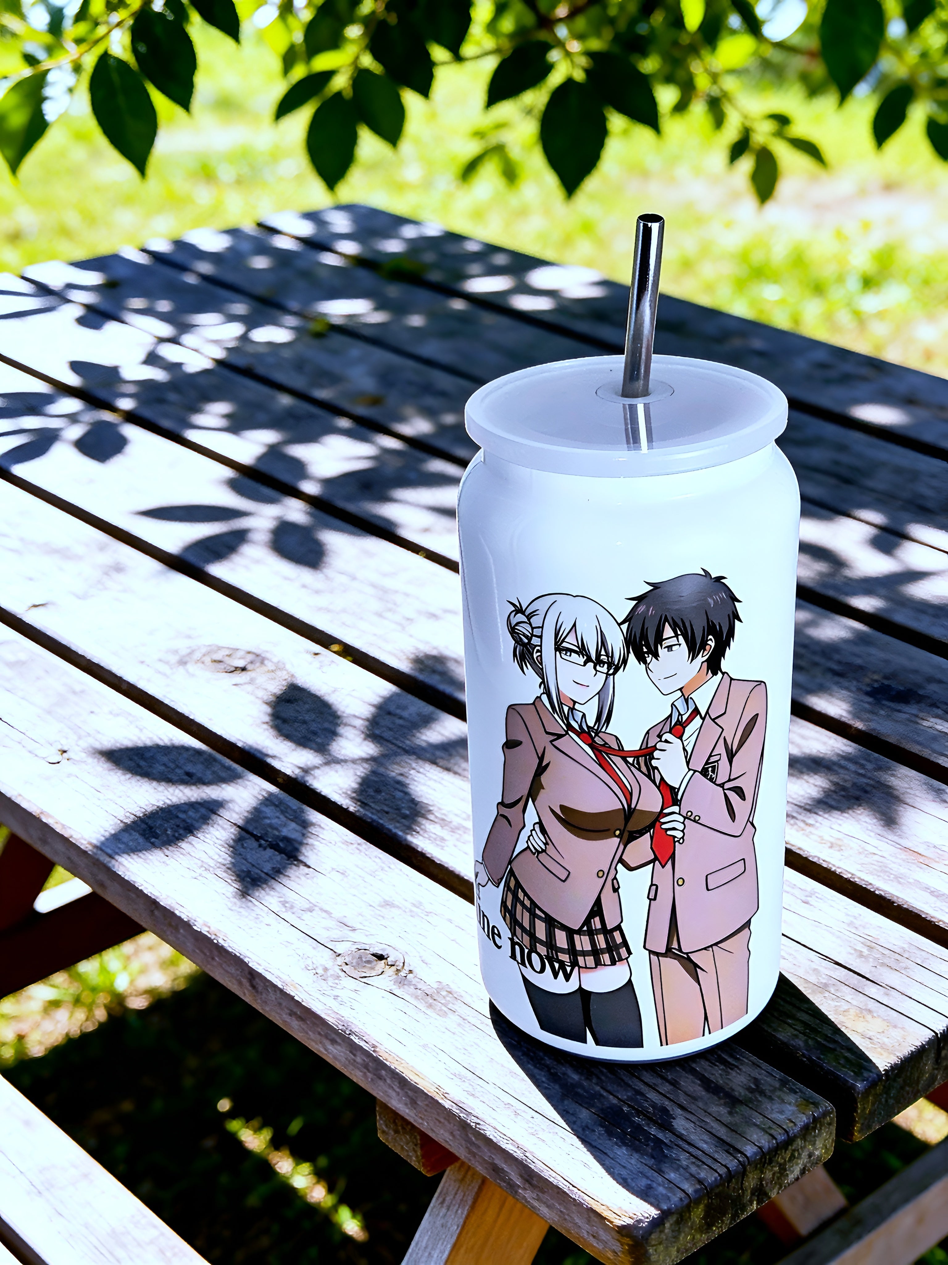 Anime Inspired 16oz Tumbler – Meiko & Kiyoshi Inspired “You’re Mine Now” Design + Stainless Steel Metal Straw | MpressPrintz