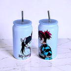 Anime Inspired 16oz Tumbler – Tanjiro & Kanao Inspired “My Heart Chose You” Design + Stainless Steel Metal Straw | MpressPrintz