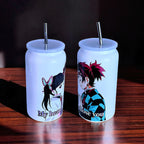 Anime Inspired 16oz Tumbler – Tanjiro & Kanao Inspired “My Heart Chose You” Design + Stainless Steel Metal Straw | MpressPrintz