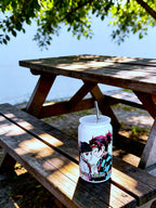 Anime Inspired 16oz Tumbler – Tanjiro & Kanao Inspired “My Heart Chose You” Design + Stainless Steel Metal Straw | MpressPrintz