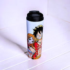 Anime Inspired 20oz Skinny Tumbler – Luffy & Nami Inspired “You’re My World” Design