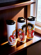 Anime Inspired 20oz Skinny Tumbler – Luffy & Nami Inspired “You’re My World” Design