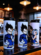 Anime Inspired Couple 20oz Skinny Tumbler – Vegeta & Bulma Inspired “Power Meets Loyalty” Design | MpressPrintz