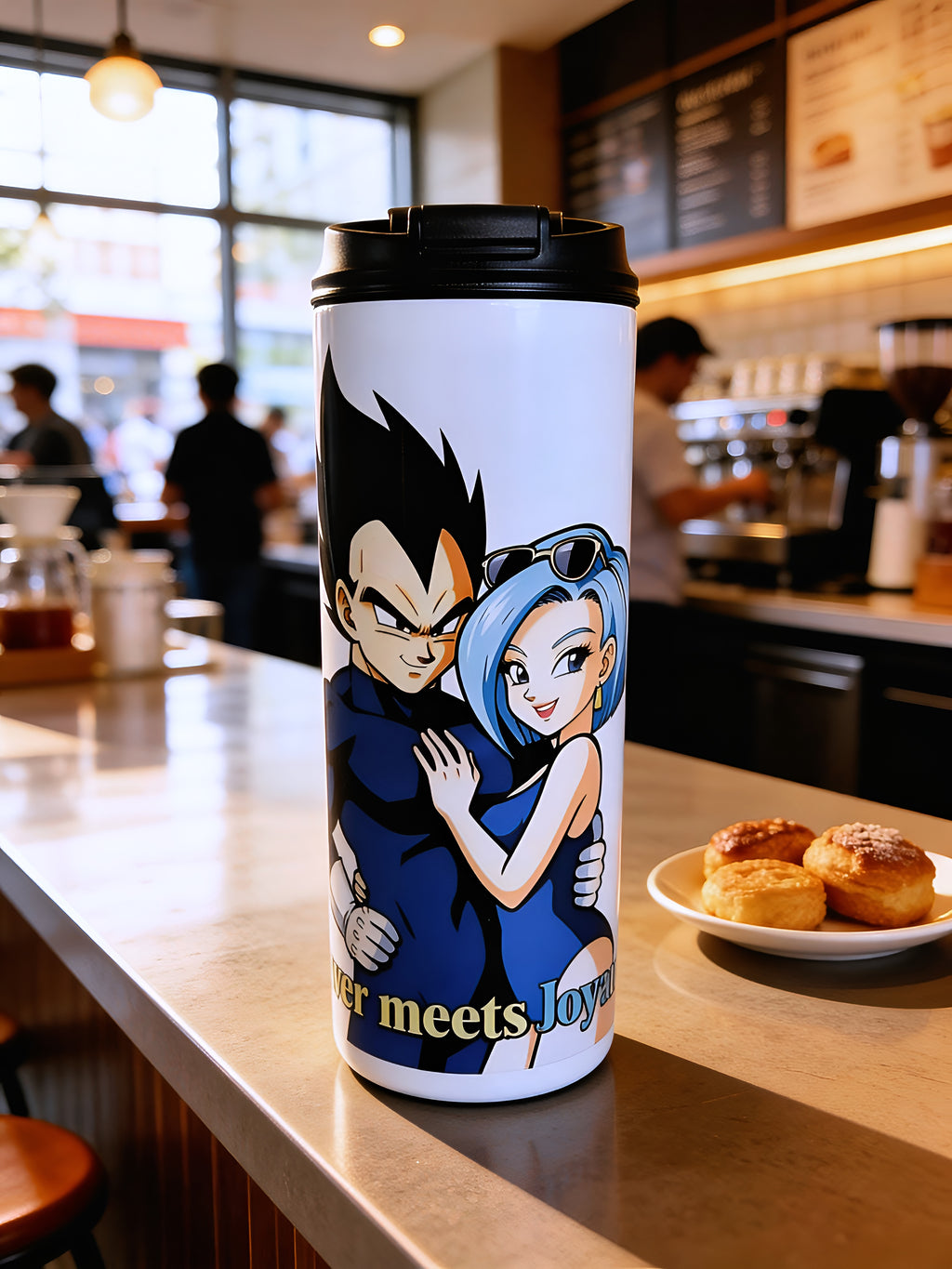 Anime Inspired Couple 20oz Skinny Tumbler – Vegeta & Bulma Inspired “Power Meets Loyalty” Design | MpressPrintz