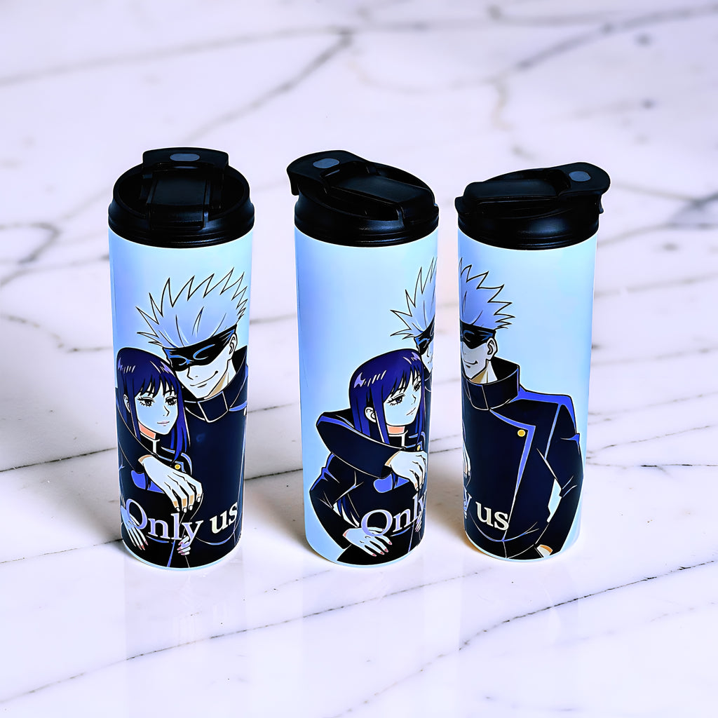 Anime Inspired Couple 20oz Skinny Tumbler – Gojo & Utahime Inspired “Only Us” Design | MpressPrintz