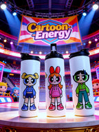 Cartoon Inspired 20oz Skinny Tumbler/Water Bottle – Powerpuff Girls Inspired Streetwear Trio Design | MpressPrintz