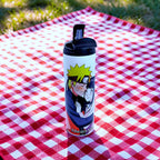 Anime Inspired 20oz Skinny Tumbler/Water Bottle – Naruto & Hinata Inspired “Always You” Design + Stainless Steel Metal Straw | MpressPrintz