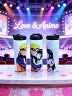 Anime Inspired 20oz Skinny Tumbler/Water Bottle – Naruto & Hinata Inspired “Always You” Design + Stainless Steel Metal Straw | MpressPrintz