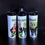 Cartoon Inspired 20oz Skinny Tumbler/Water Bottle – SpongeBob & Patrick Inspired “Best Friends” Design | MpressPrintz