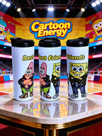Cartoon Inspired 20oz Skinny Tumbler/Water Bottle – SpongeBob & Patrick Inspired “Best Friends” Design | MpressPrintz