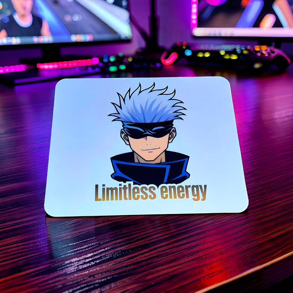 Anime Inspired Mousepad – Gojo Satoru Inspired “Limitless Energy” Minimal Design | MpressPrintz