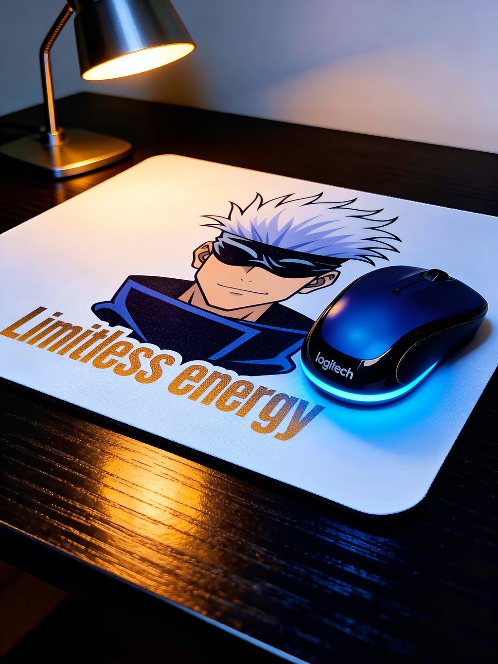 Anime Inspired Mousepad – Gojo Satoru Inspired “Limitless Energy” Minimal Design | MpressPrintz