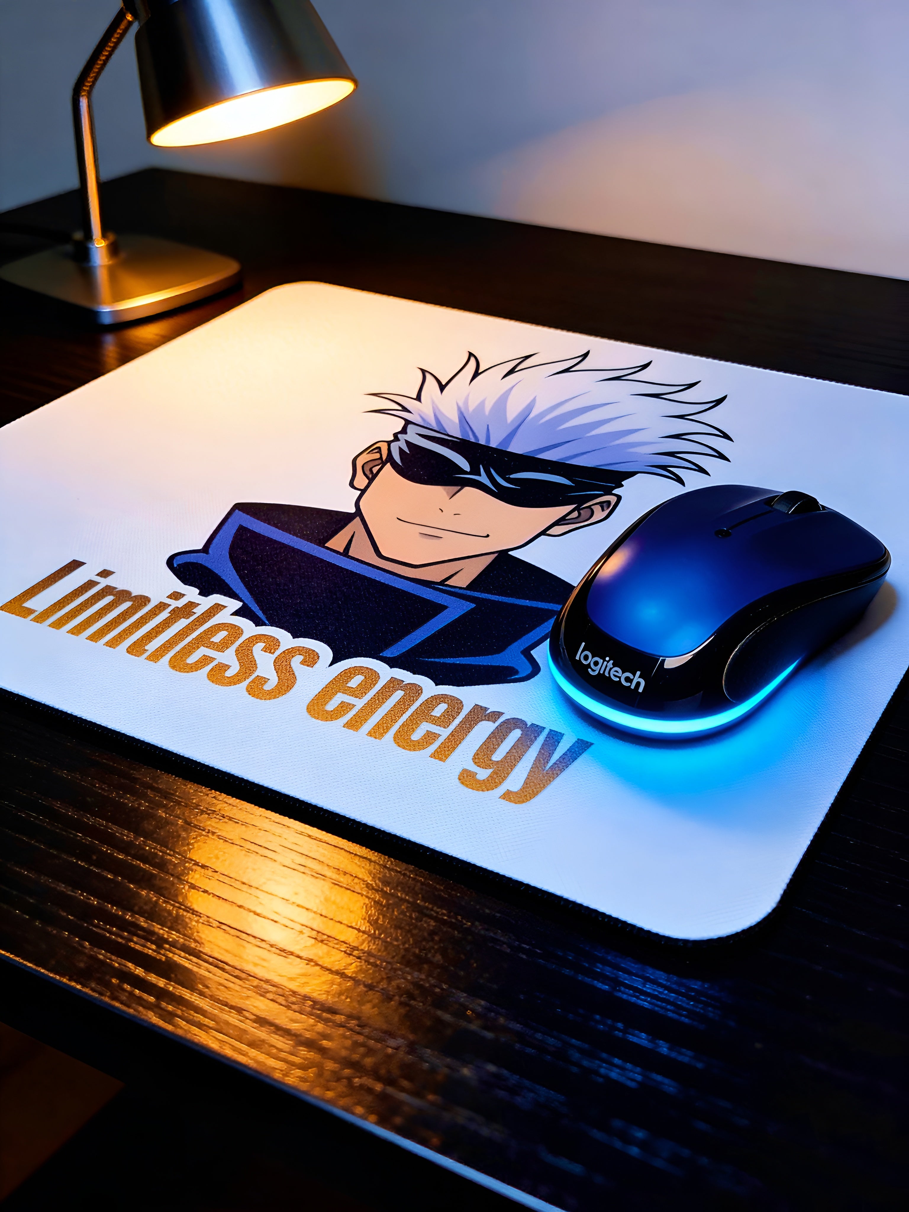 Anime Inspired Mousepad – Gojo Satoru Inspired “Limitless Energy” Minimal Design | MpressPrintz