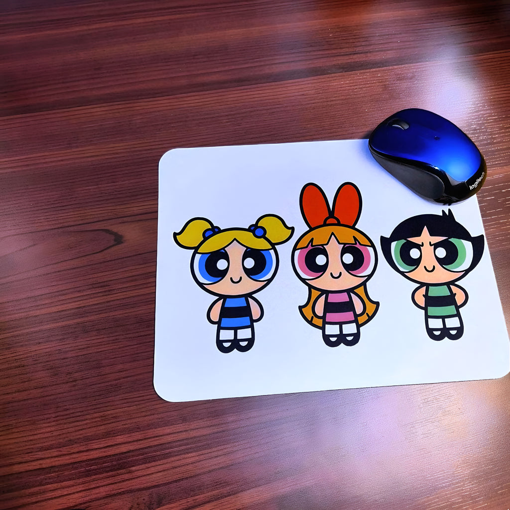 Cartoon Inspired Mousepad – Powerpuff Girls Inspired Cute Trio Design | MpressPrintz