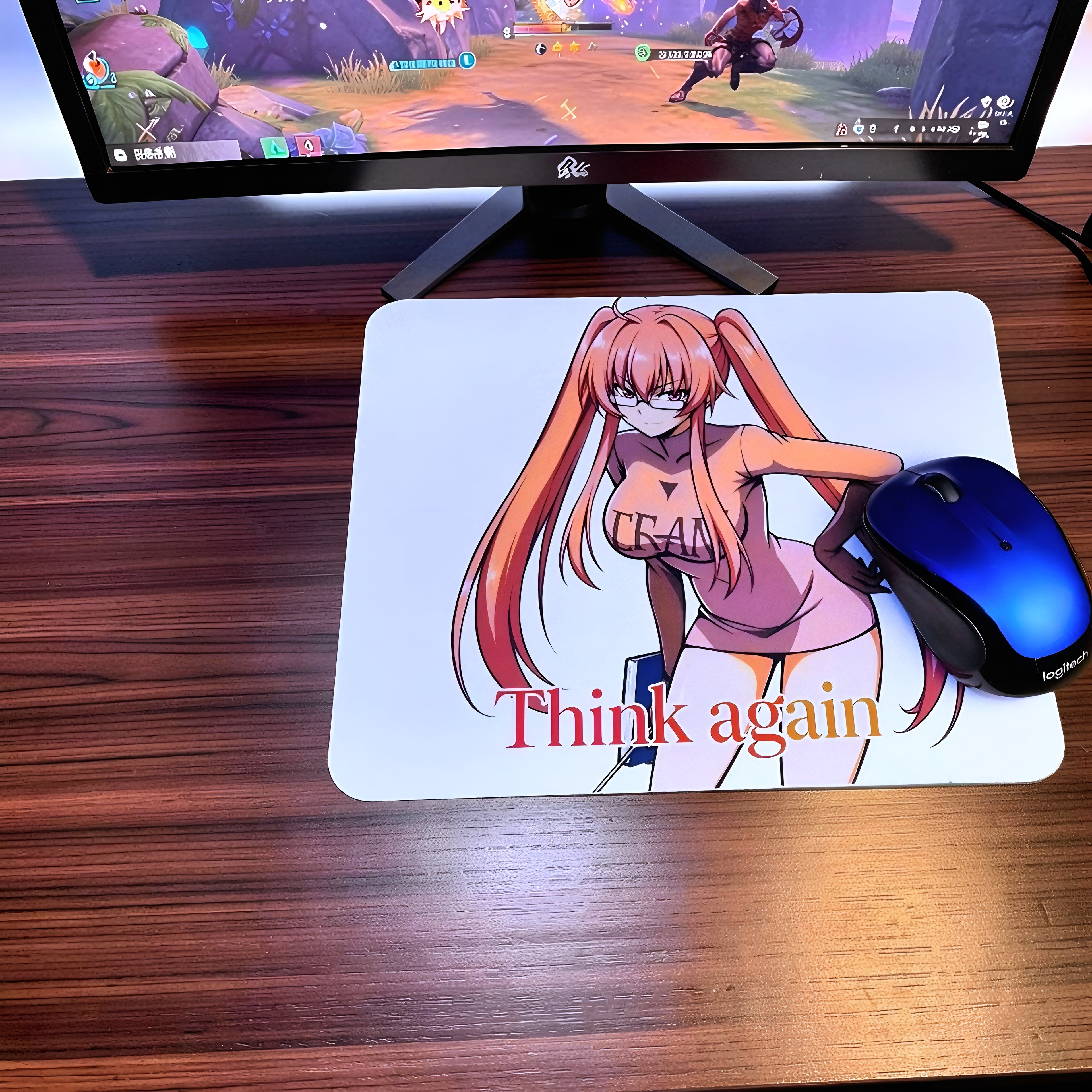 Anime Inspired Mousepad – Saya Takagi Inspired “Think Again” Aesthetic Design | MpressPrintz