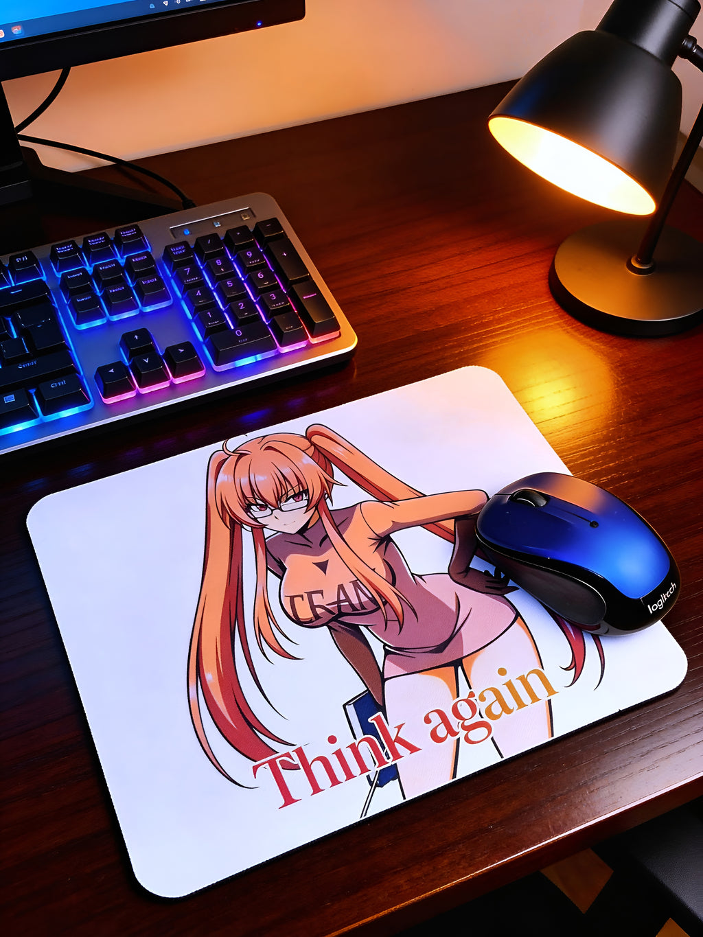 Anime Inspired Mousepad – Saya Takagi Inspired “Think Again” Aesthetic Design | MpressPrintz