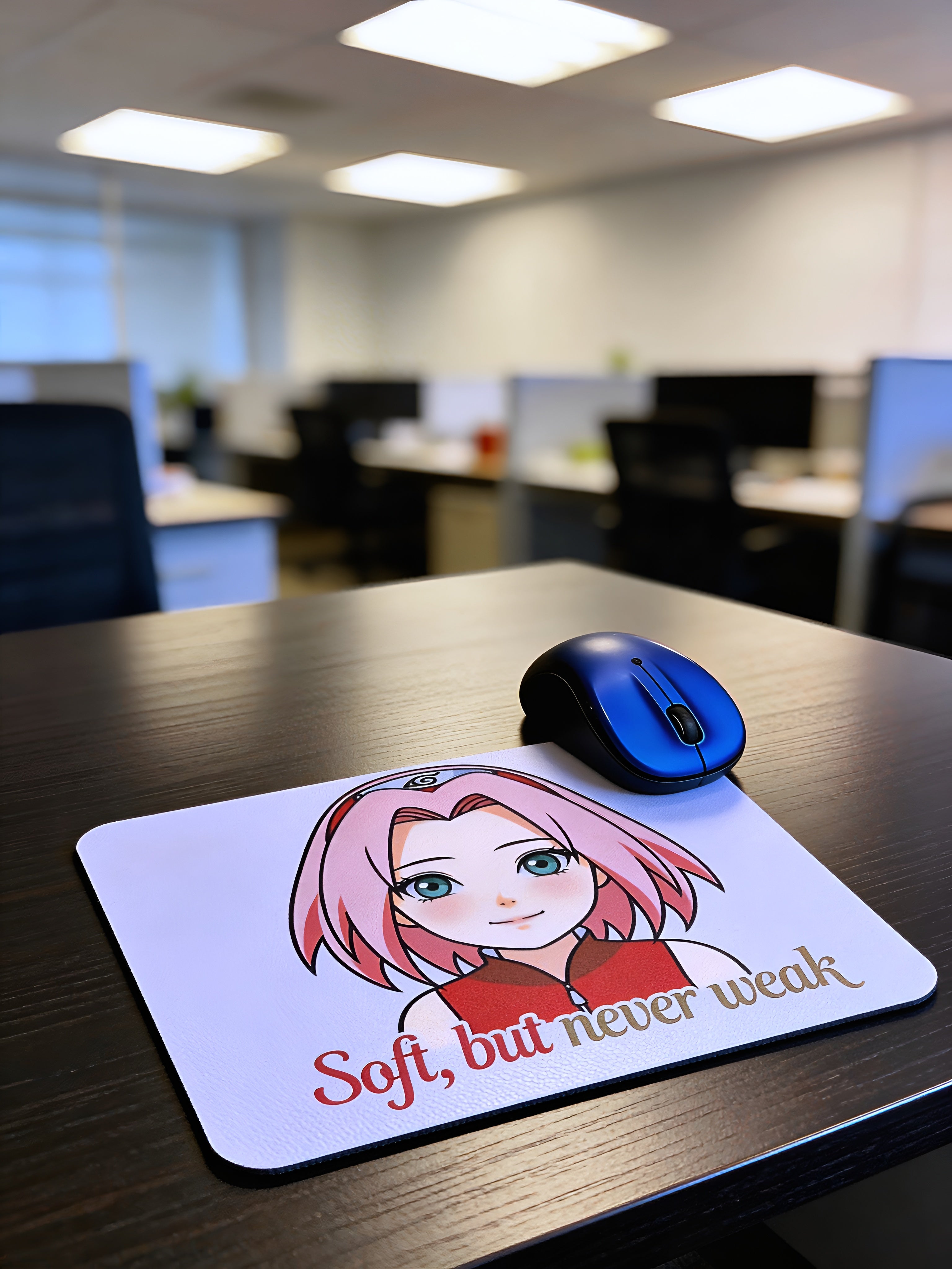Anime Inspired Mousepad – Sakura Haruno Inspired “Soft, But Never Weak” Empowerment Design | MpressPrintz